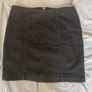 Free People Black Denim Mini Skirt